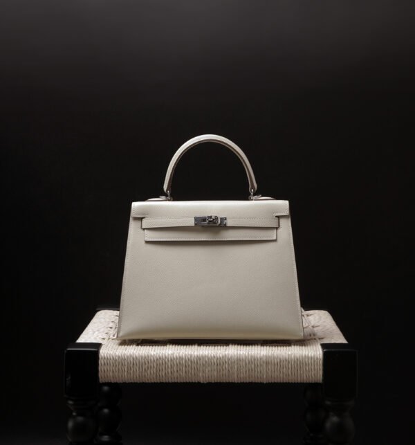 Hermès Kelly 25 10 Craie Epsom PHW