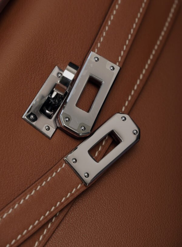 Hermès  Kelly Pochette 37 Gold Swift PHW - Image 6