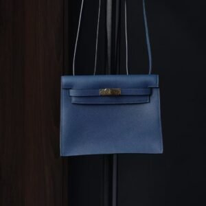 Hermès Kelly Danse S4 Deep Blue Evercolor GHW